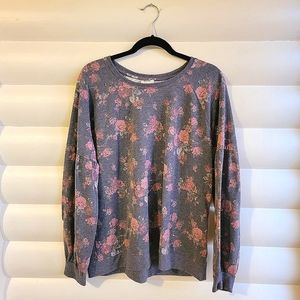 Knox Rose Puff (Balloon) Sleeve Flowered Sweatshirt